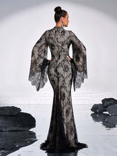 Long Sleeve Lace Evening Dress